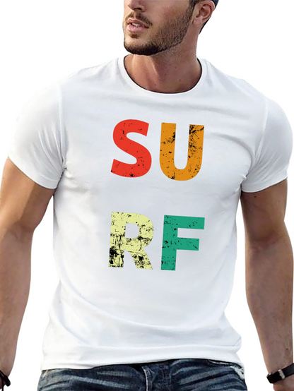 Camiseta Surf Retro de Algodón para Hombre