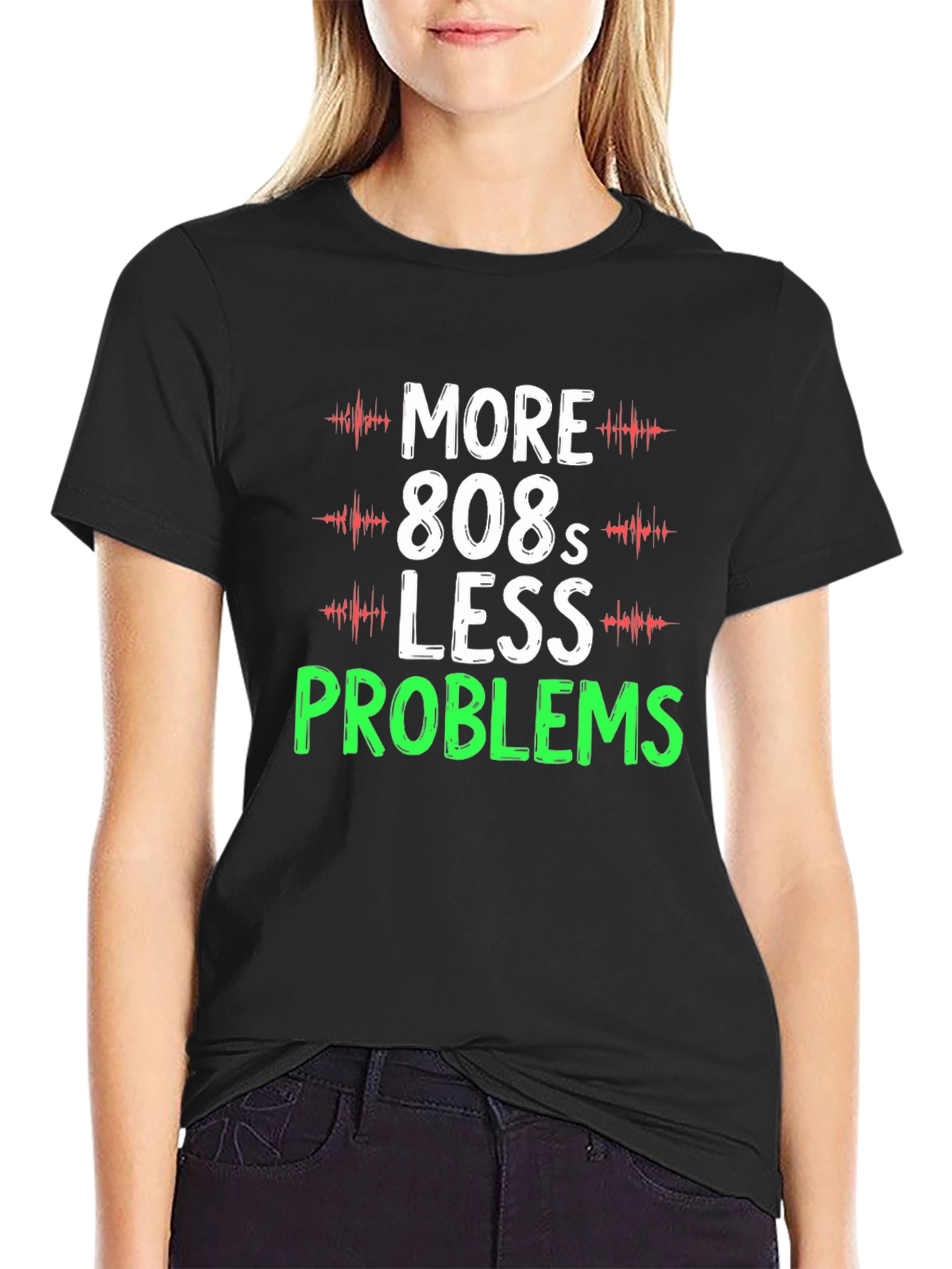 Camiseta Hombre More 808s Less Problems Negra