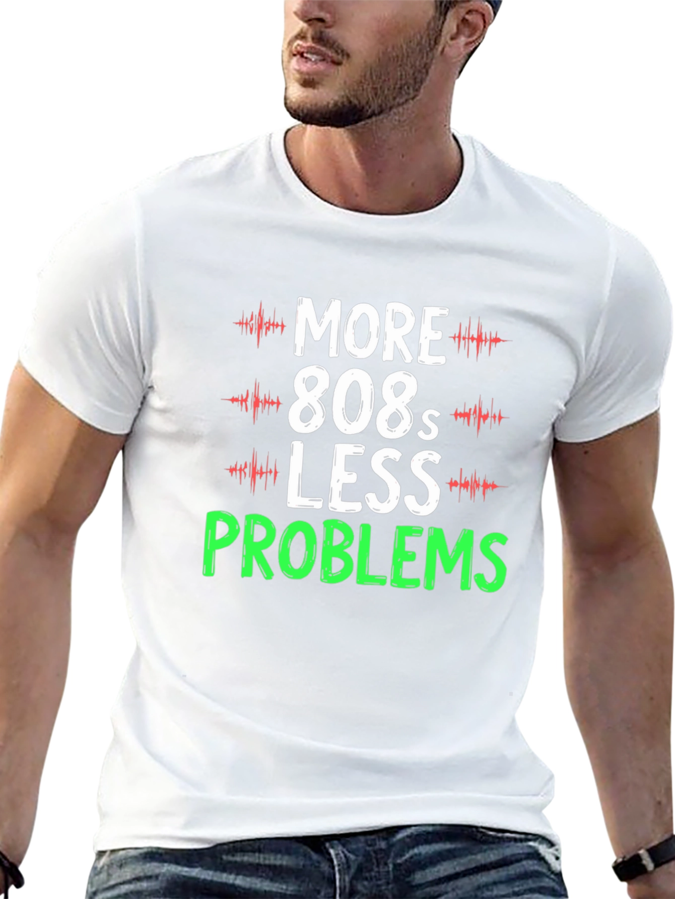 Camiseta Hombre More 808s Less Problems Negra