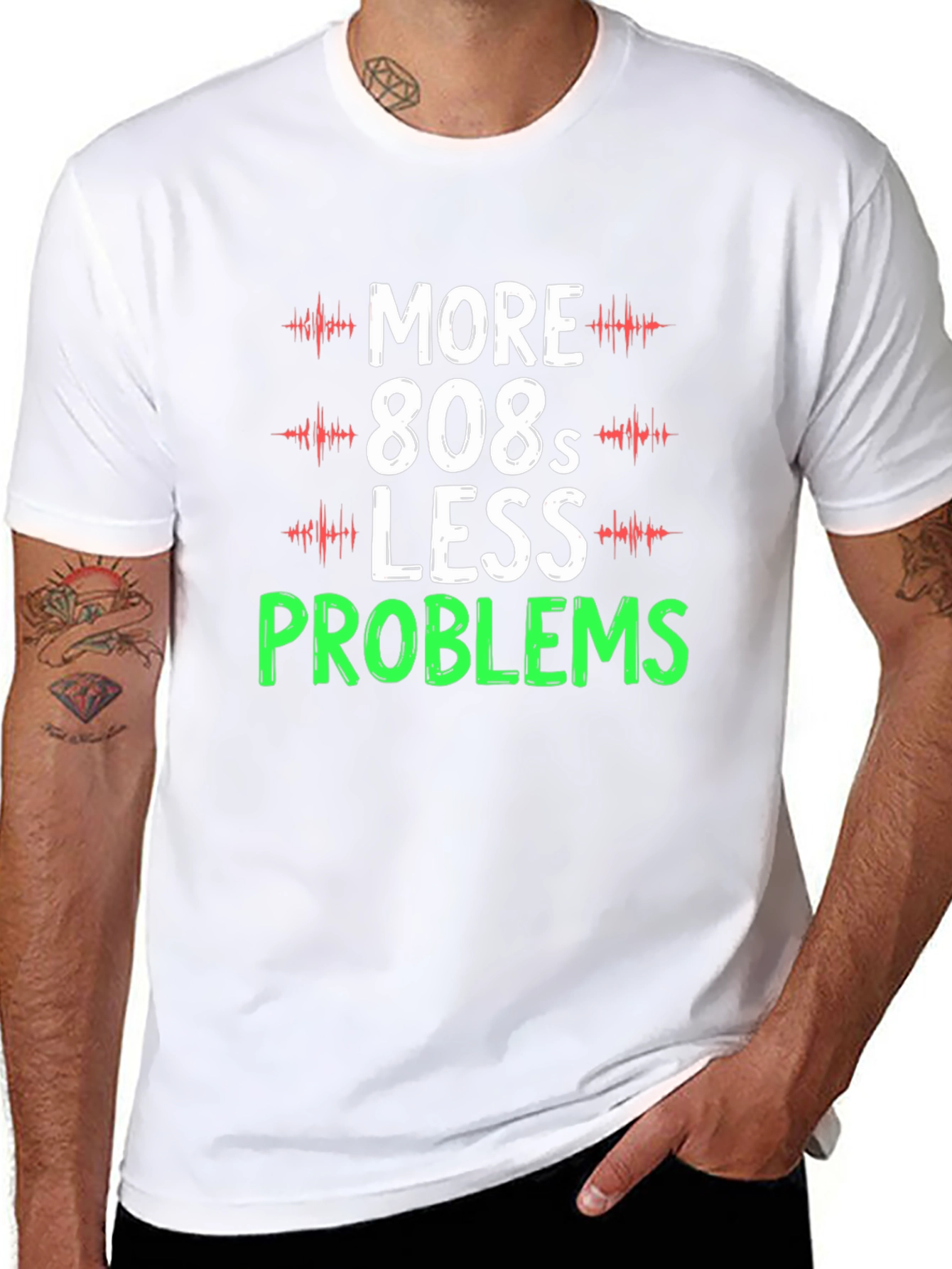 Camiseta Hombre More 808s Less Problems Negra
