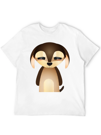 Camiseta Negra con Diseño de Cachorro Tierno
