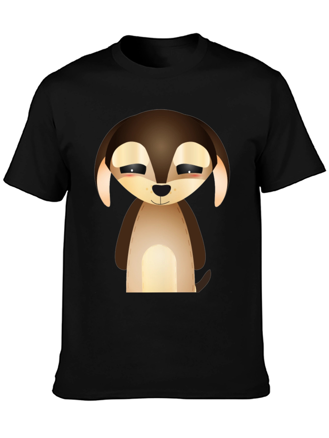 Camiseta Negra con Diseño de Cachorro Tierno