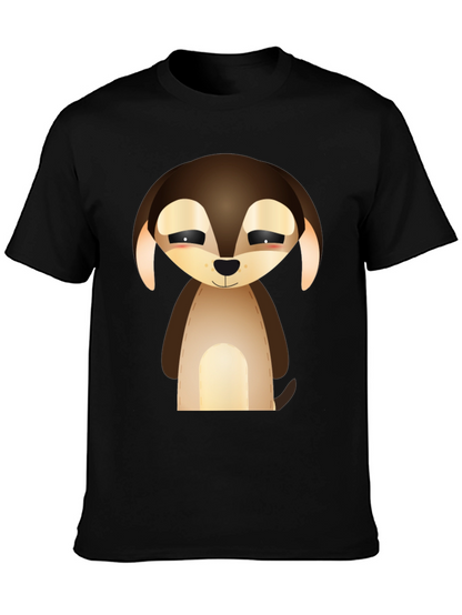 Camiseta Negra con Diseño de Cachorro Tierno
