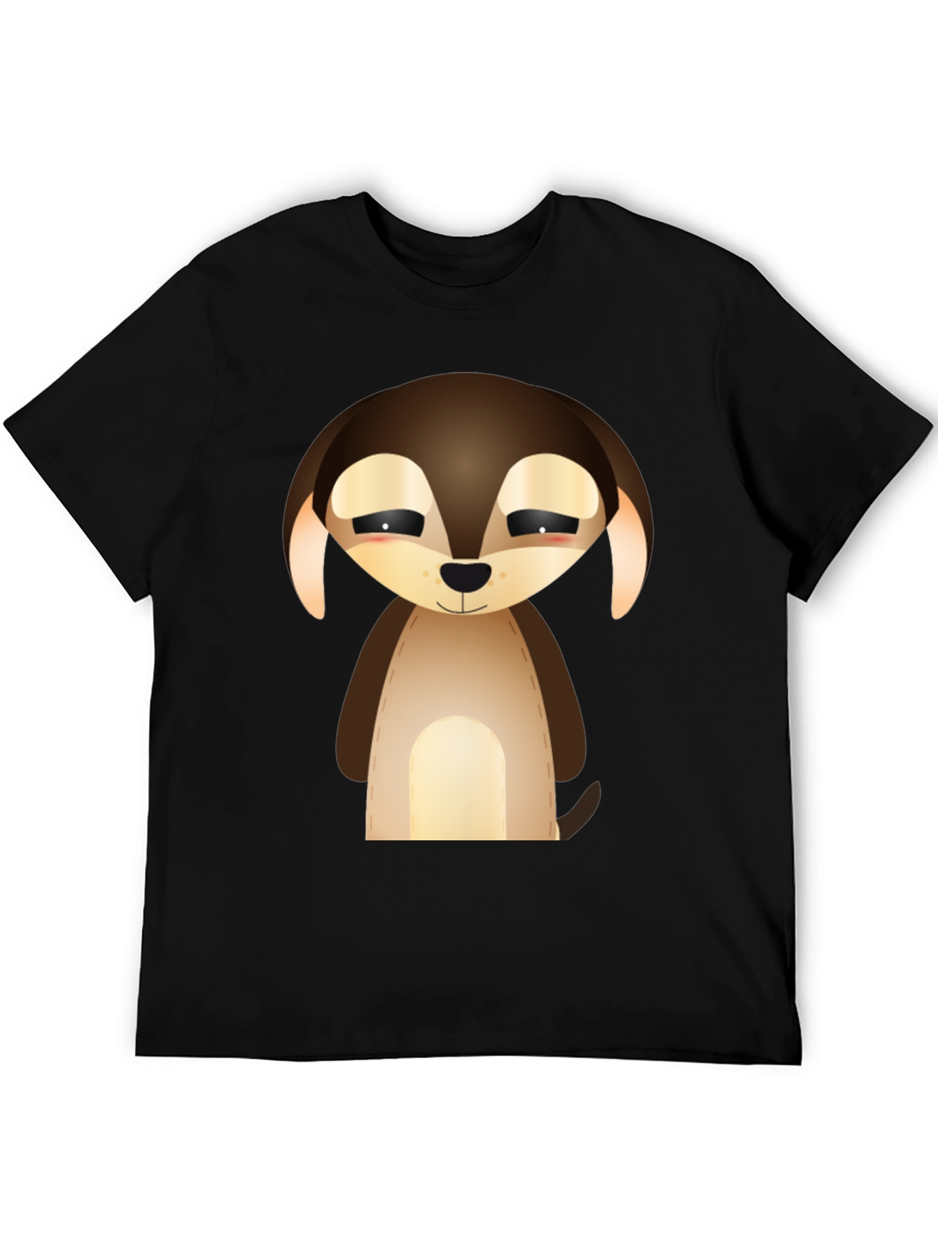 Camiseta Negra con Diseño de Cachorro Tierno