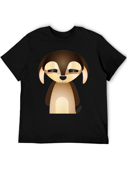 Camiseta Negra con Diseño de Cachorro Tierno