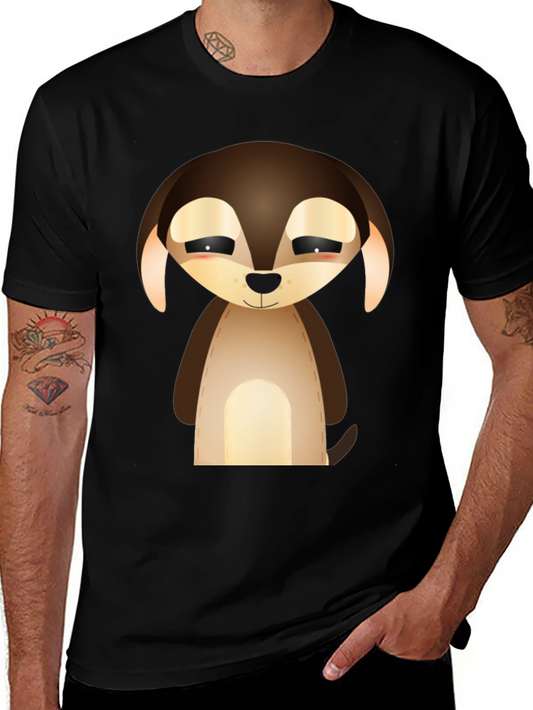 Camiseta Negra con Diseño de Cachorro Tierno