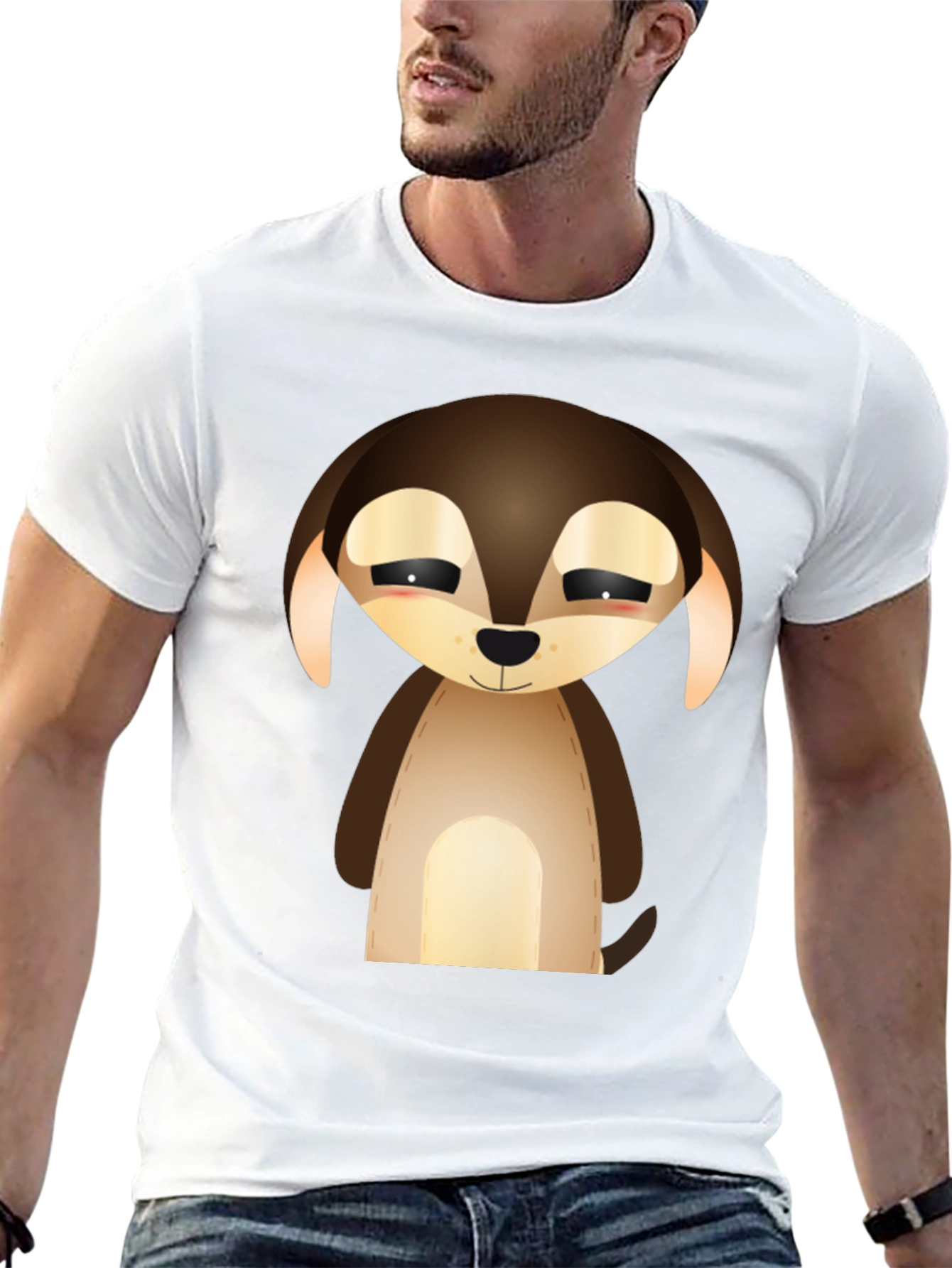 Camiseta Negra con Diseño de Cachorro Tierno