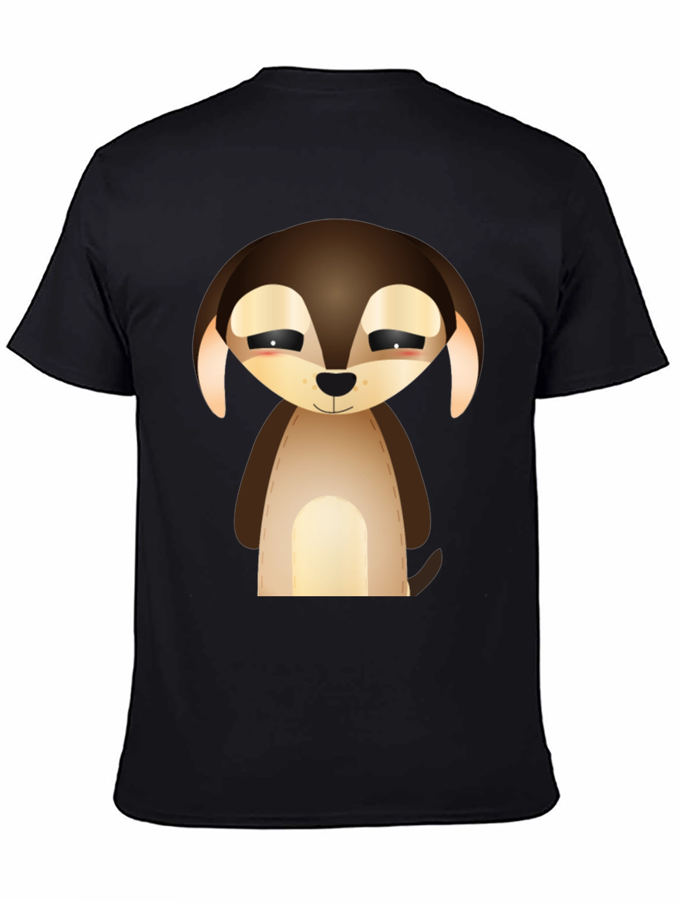 Camiseta Negra con Diseño de Cachorro Tierno