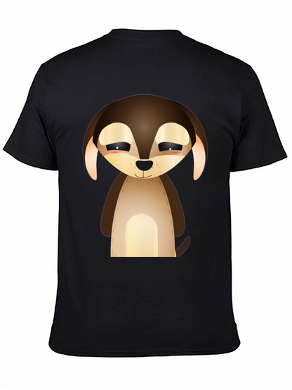 Camiseta Negra con Diseño de Cachorro Tierno
