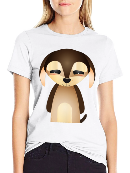 Camiseta Negra con Diseño de Cachorro Tierno