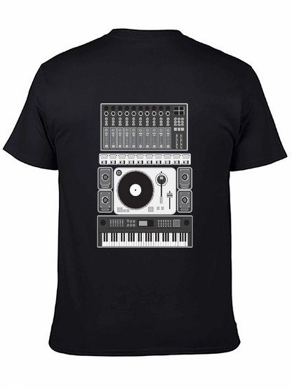 Camiseta Negra Diseño Equipo DJ Música Electrónica