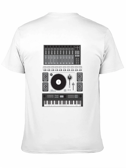 Camiseta Negra Diseño Equipo DJ Música Electrónica