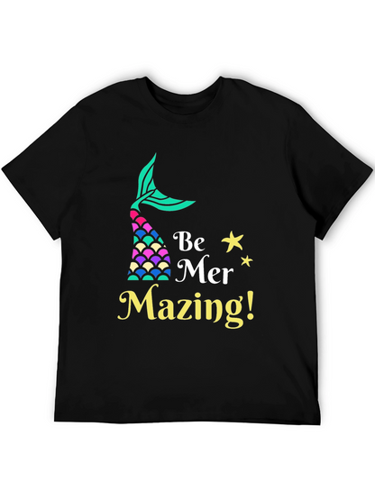 Camiseta Negra Be Mer-Mazing para Amantes de las Sirenas