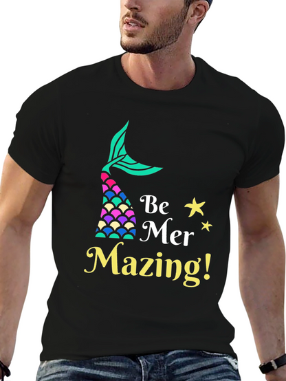 Camiseta Negra Be Mer-Mazing para Amantes de las Sirenas