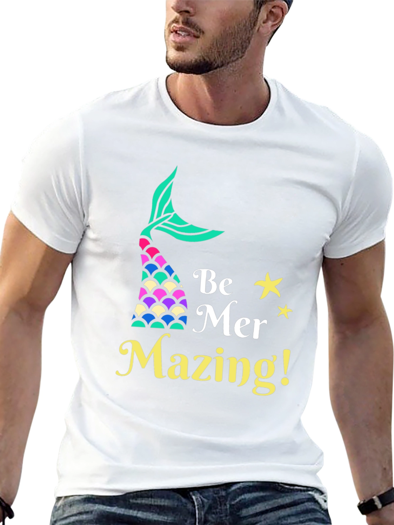 Camiseta Negra Be Mer-Mazing para Amantes de las Sirenas