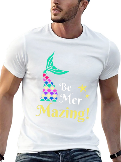 Camiseta Negra Be Mer-Mazing para Amantes de las Sirenas