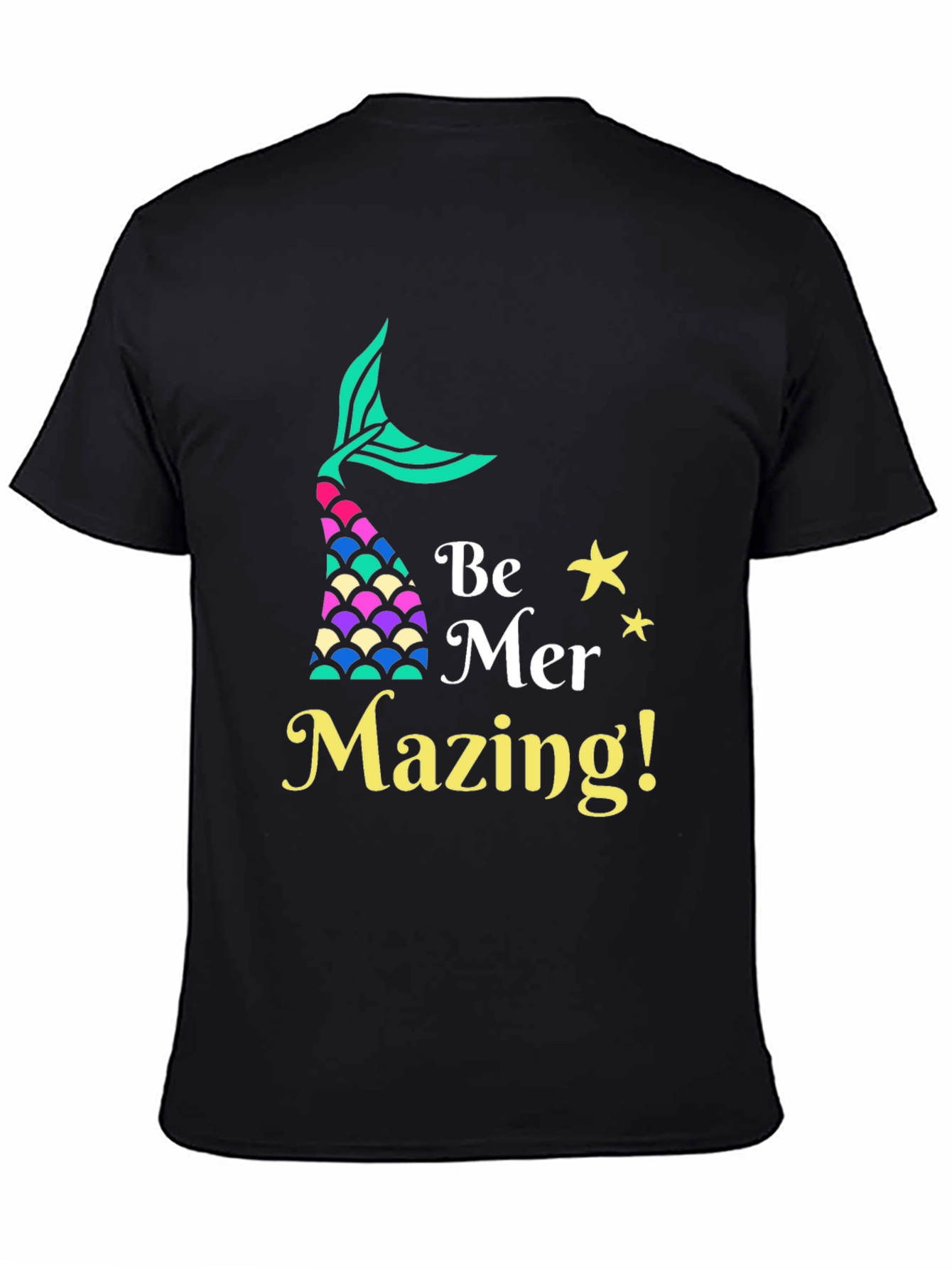 Camiseta Negra Be Mer-Mazing para Amantes de las Sirenas