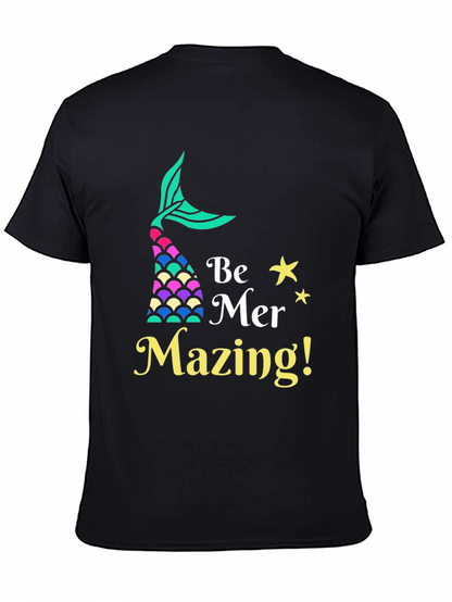 Camiseta Negra Be Mer-Mazing para Amantes de las Sirenas