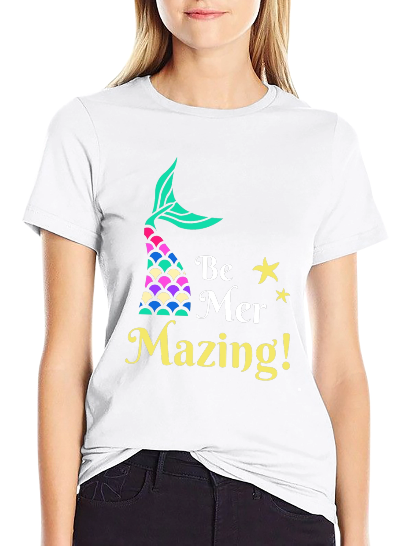 Camiseta Negra Be Mer-Mazing para Amantes de las Sirenas