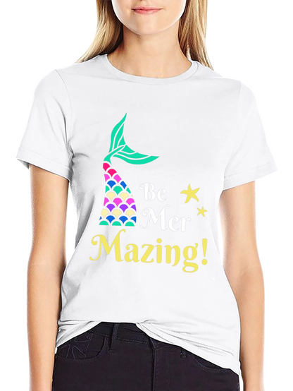 Camiseta Negra Be Mer-Mazing para Amantes de las Sirenas