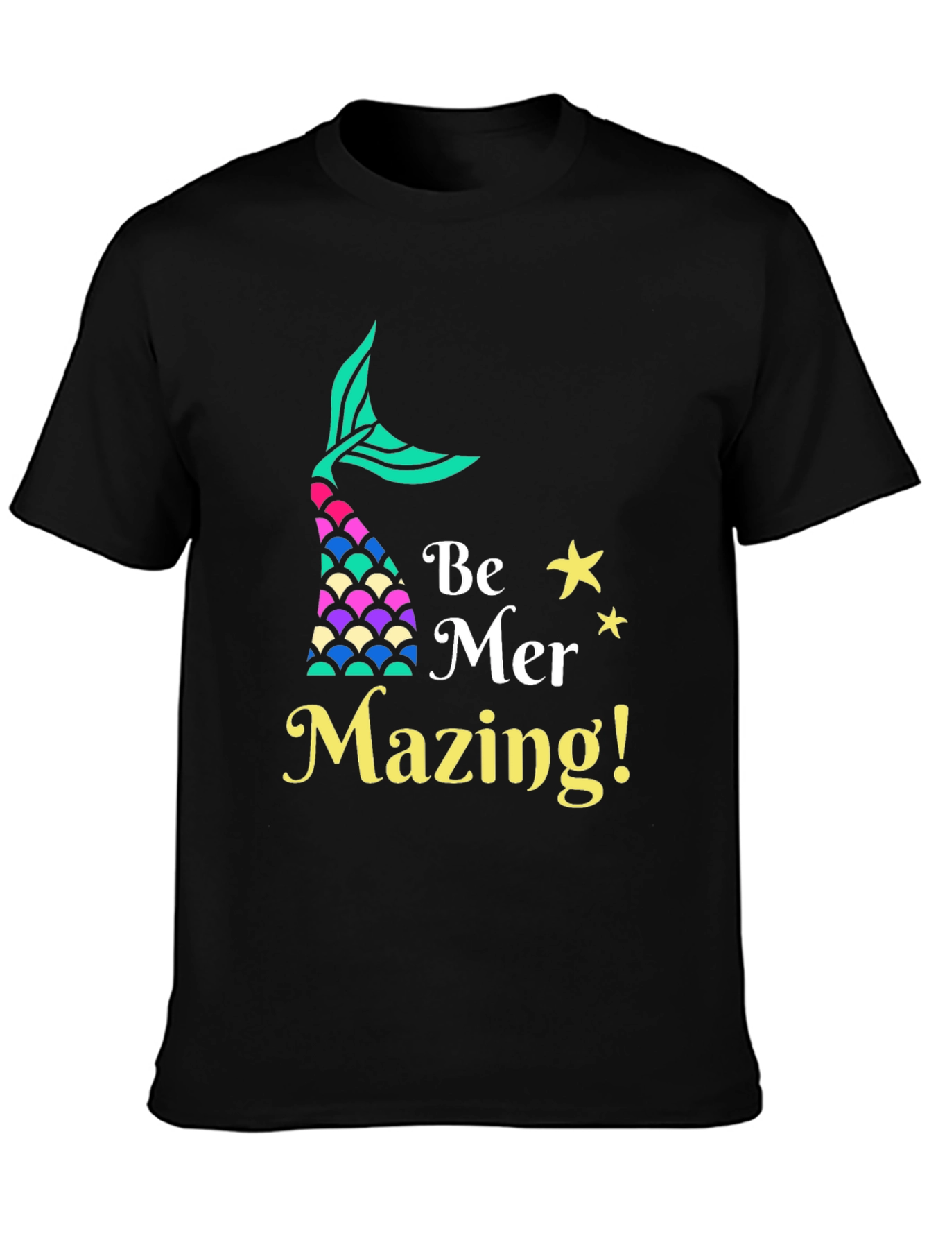 Camiseta Negra Be Mer-Mazing para Amantes de las Sirenas