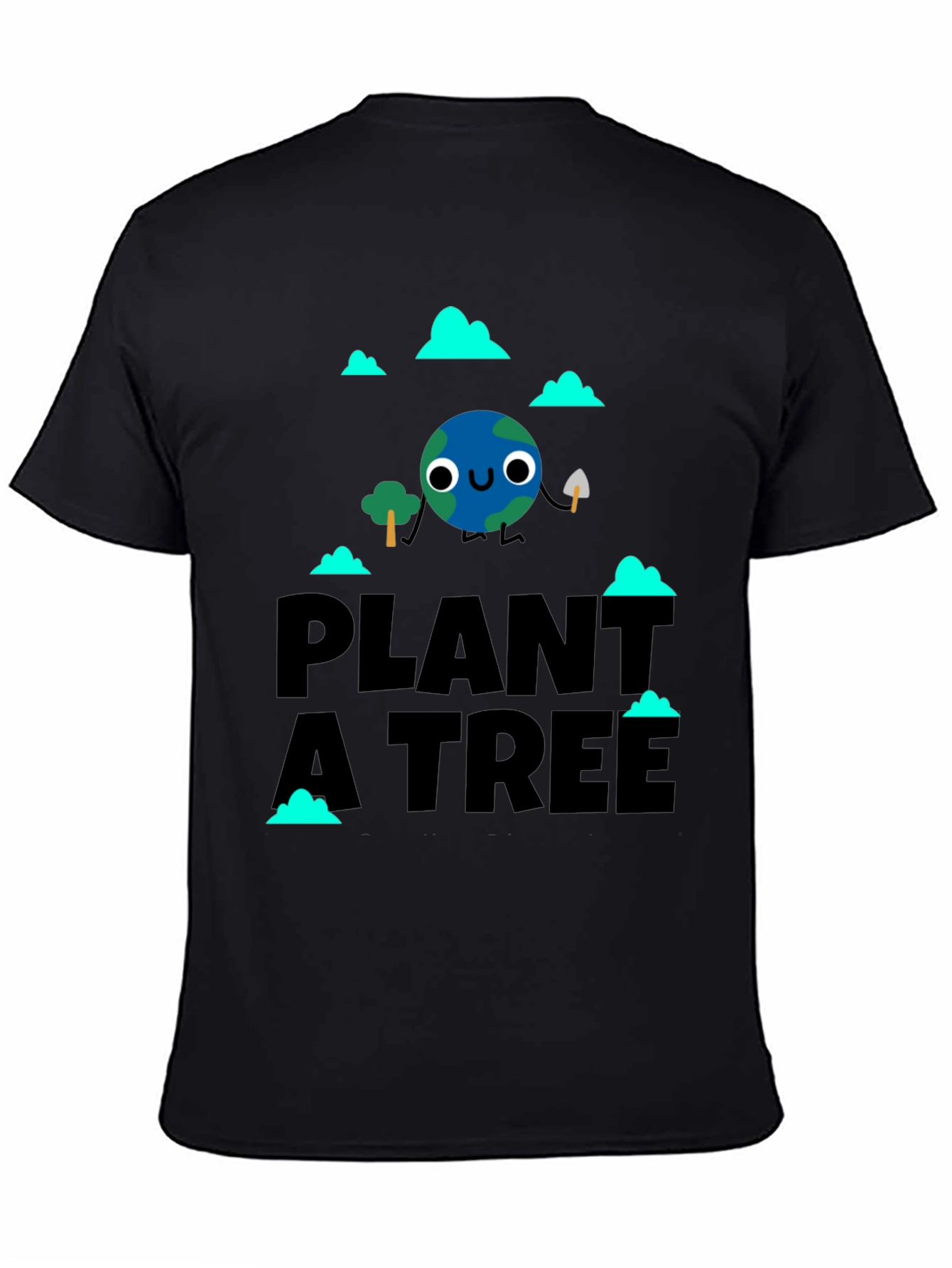 Camiseta Negra Planta un Árbol con Diseño Ecológico
