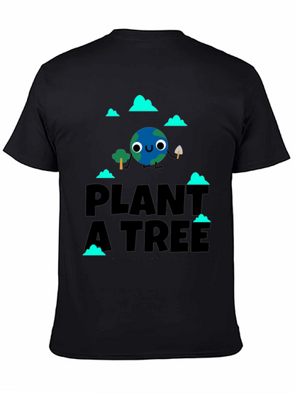 Camiseta Negra Planta un Árbol con Diseño Ecológico