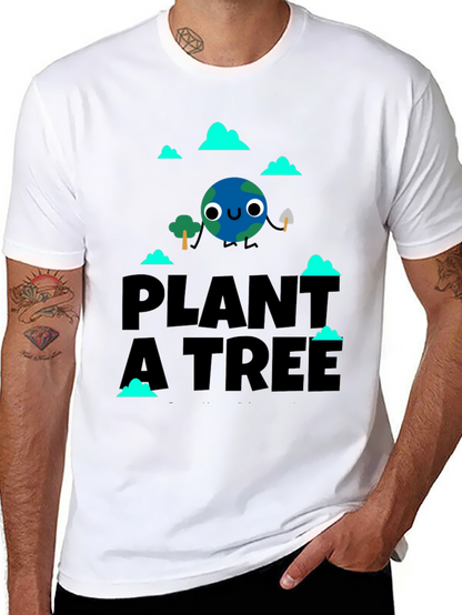 Camiseta Negra Planta un Árbol con Diseño Ecológico
