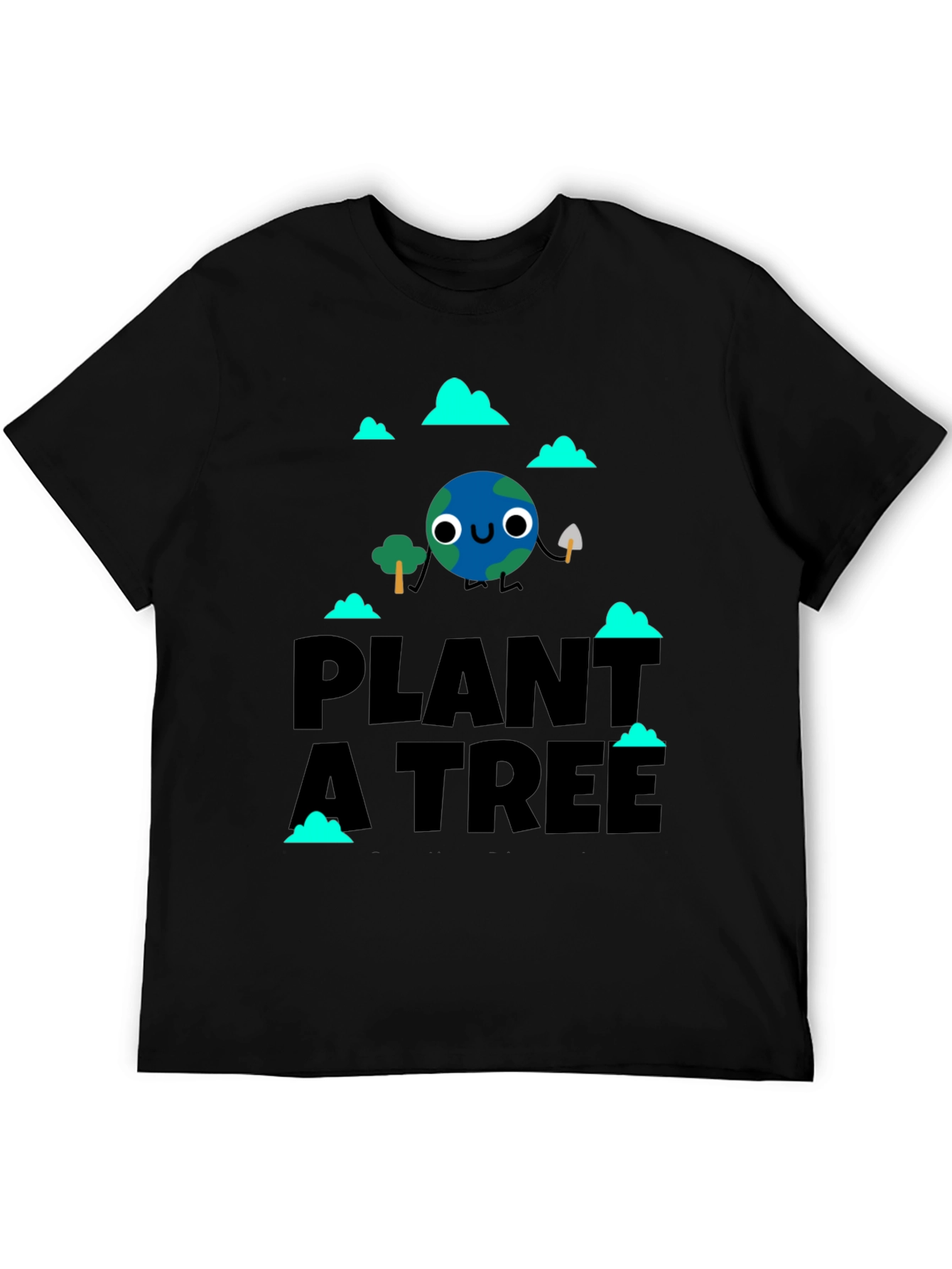 Camiseta Negra Planta un Árbol con Diseño Ecológico