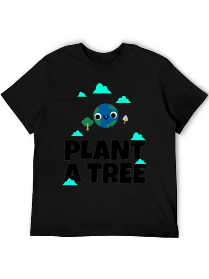 Camiseta Negra Planta un Árbol con Diseño Ecológico
