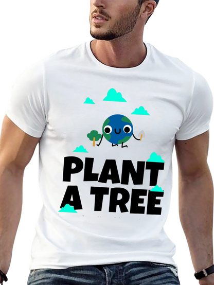 Camiseta Negra Planta un Árbol con Diseño Ecológico