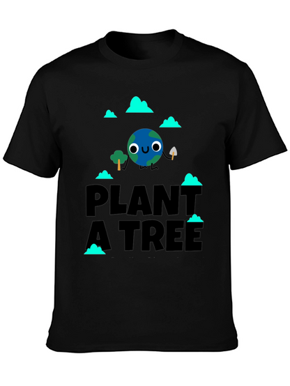 Camiseta Negra Planta un Árbol con Diseño Ecológico