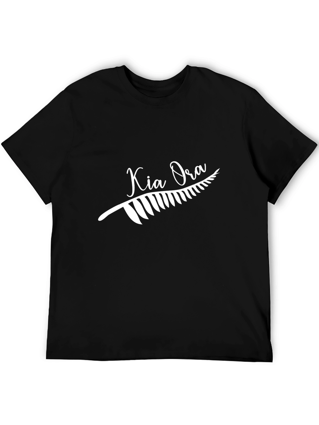 Camiseta Negra Kia Ora Diseño Nueva Zelanda