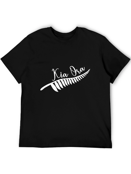 Camiseta Negra Kia Ora Diseño Nueva Zelanda