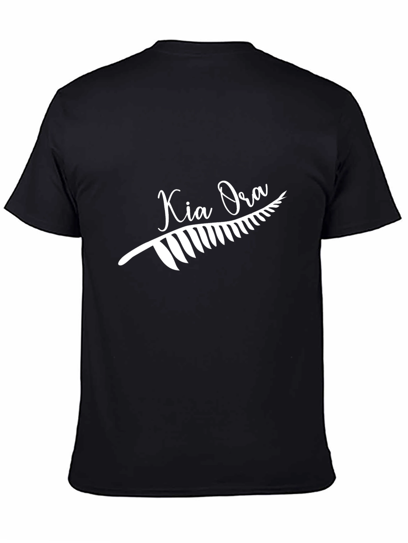 Camiseta Negra Kia Ora Diseño Nueva Zelanda