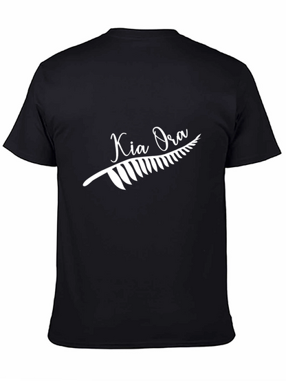 Camiseta Negra Kia Ora Diseño Nueva Zelanda