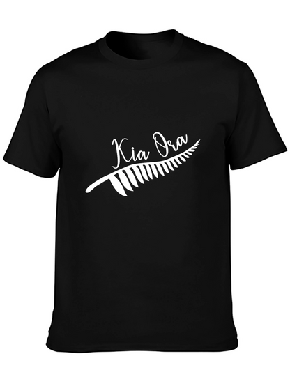 Camiseta Negra Kia Ora Diseño Nueva Zelanda