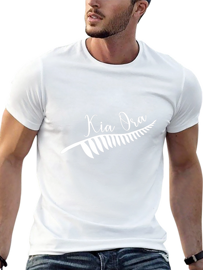 Camiseta Negra Kia Ora Diseño Nueva Zelanda