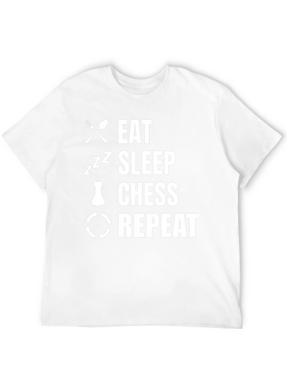 Camiseta Negra Eat Sleep Chess Repeat