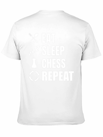 Camiseta Negra Eat Sleep Chess Repeat