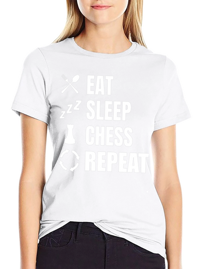 Camiseta Negra Eat Sleep Chess Repeat