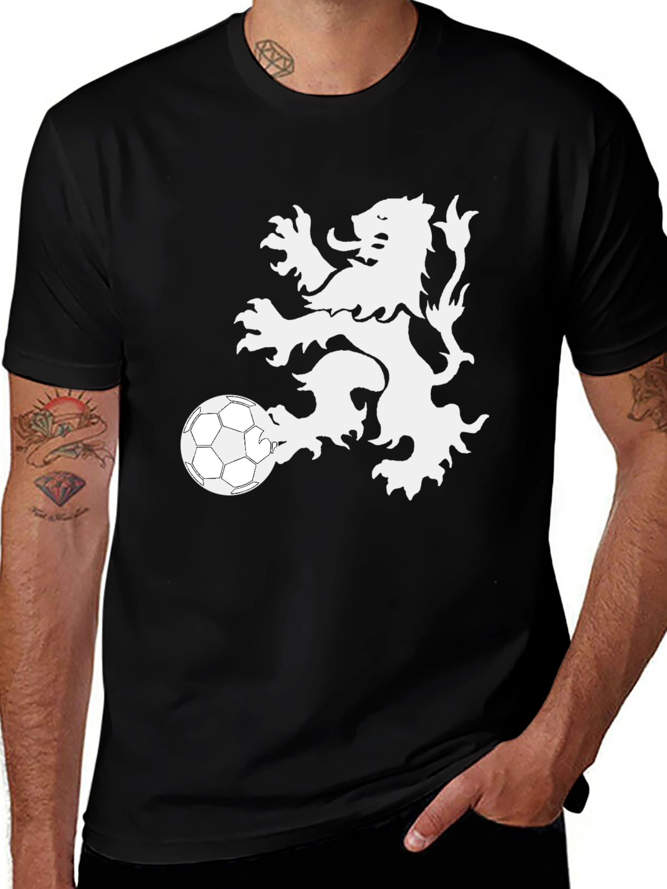 Camiseta Negra Hombre León Fútbol