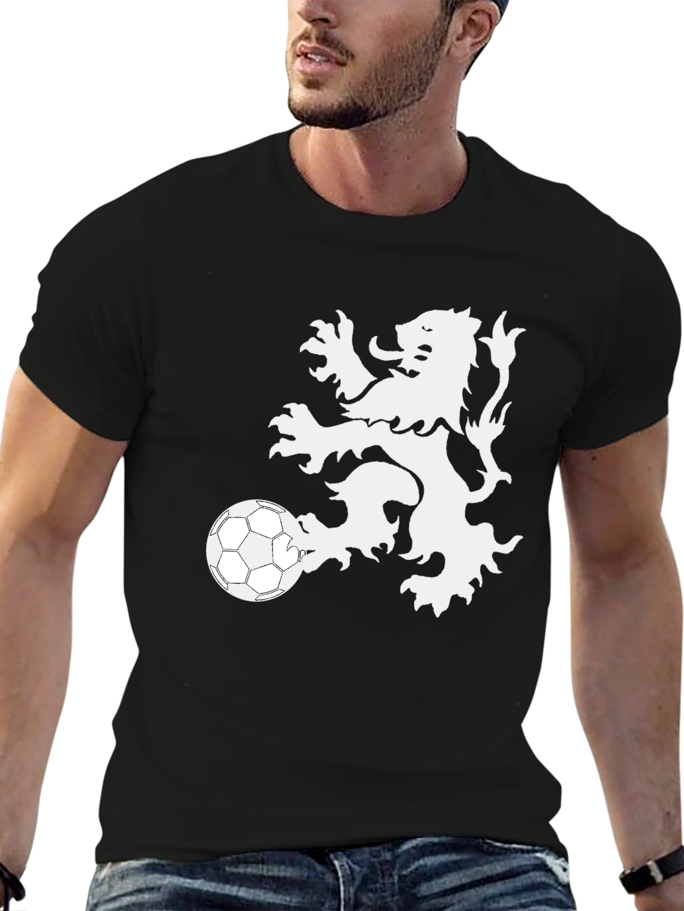 Camiseta Negra Hombre León Fútbol