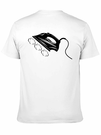Camiseta Negra con Diseño de Plancha de Vapor