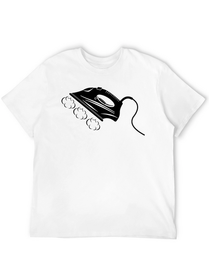 Camiseta Negra con Diseño de Plancha de Vapor