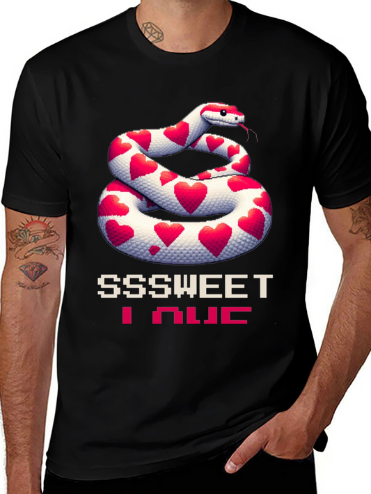 Camiseta Hombre SSSweet I Love: Serpiente Corazones