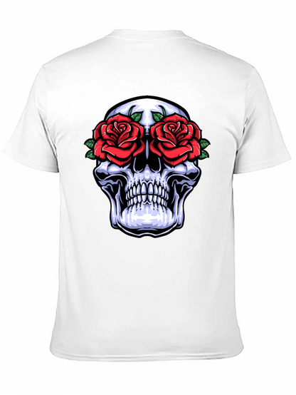 Camiseta Negra con Calavera y Rosas