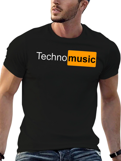 Camiseta Negra Techno Music Novedosa