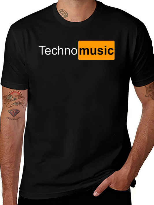 Camiseta Negra Techno Music Novedosa