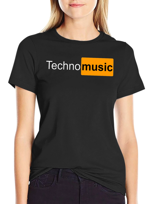 Camiseta Negra Techno Music Novedosa